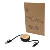 Chechia 100cm 5-in-1 Kabel aus recyceltem Kunststoff, einziehbar, für Datenübertragung und 45W Schnellladung mit Bambusdetails Standard | schwarz | ohne Werbeanbringung | Nicht verfügbar | Nicht verfügbar