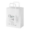 Kraft 80 g/m² Papiertasche mit flachen Griffen – 25 × 15 × 32 cm weiss
