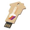 Haus USB-Stick 2.0 aus recyceltem Papier Kraftpapier | 1 GB | 1-farbiger Tampondruck | Vorderseite | 36 mm x 14 mm