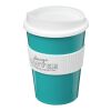 Americano® Medio 300 ml Becher mit Schutzring aquablau-weiss | ohne Werbeanbringung | Nicht verfügbar | Nicht verfügbar