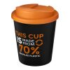 Americano® Espresso Eco 250 ml recycelter Isolierbecher mit auslaufsicherem Deckel schwarz-orange | ohne Werbeanbringung | Nicht verfügbar | Nicht verfügbar