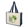 Varai Canvas und Jute Einkaufstasche navy