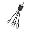 SCX.design C15 Quatro Ladekabel mit Leuchtlogo Standard | blau-schwarz | ohne Werbeanbringung | Nicht verfügbar | Nicht verfügbar