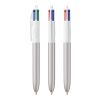 BIC® 4 Colours Glacé Kugelschreiber Weiß-Silber | 1-farbiger Siebdruck | Upper Part-Gegenüber vom Clip | 22.00 mm x 10.00 mm