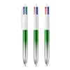 BIC® 4 Colours® Bicolor grün/ silber | 1-farbiger Siebdruck | Schaft-rechts vom Clip | 30.00 mm x 43.00 mm