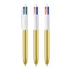 BIC® 4 Colours Shine Kugelschreiber Weiß-gold