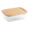 PORTOBELLO. Lunchbox. Hermetische Dose aus Borosilikatglas und Bambusdeckel 1000 mL Beige | ohne Werbeanbringung