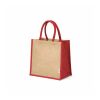 Nuptse Einkaufstasche aus Jute, 34cm Henkel Rot