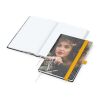 Notizbuch Match-Book Papier-Hardcover individuell bedruckt Gelb | DIN A5 | ohne Werbeanbringung | matt | Hochweiß/Punktraster