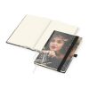 Notizbuch Match-Book Papier-Hardcover individuell bedruckt Schwarz | DIN A5 | ohne Werbeanbringung | glänzend | Cremefarben/Punktraster