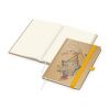 Notizbuch Match-Book Naturpapier-Hardcover individuell bedruckt Gelb | DIN A5 | ohne Werbeanbringung | Braun | Cremefarben/Punktraster