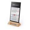 Tischkalender Desktop Wood 3 Holzaufsteller Karton-Rückwand schwarz Hellgrau | 125 × 215 mm | ohne Werbeanbringung