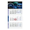 3-Monatskalender Einblatt Logic 3 Post A Design-Kalendarium Blau | 300 × 560 mm | ohne Werbeanbringung