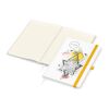 Notizbuch Match-Book Naturpapier-Hardcover individuell bedruckt Gelb | DIN A4 | ohne Werbeanbringung | Weiß | Cremefarben/Winkelkaro
