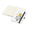 Notizbuch Match-Book Naturpapier-Hardcover individuell bedruckt Schwarz | DIN A5 | ohne Werbeanbringung | Weiß | Cremefarben/Winkelkaro