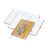 Wochenkalender vorne + Notizen hinten Match-Hybrid Papier-Hardcover Gelb | ohne Werbeanbringung | Naturpapier braun