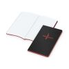Notizbuch Tablet-Book Farbschnitt Naturkarton-Softcover schwarz Schwarz | 94 × 152 mm | ohne Werbeanbringung | rot/rot | 94 × 152 mm / Winkelkaro