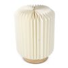 Coollux faltbare Papier LED-Lampe Aurora auf Holzsockel, 22cm Natur