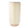 Coollux faltbare Papier-LED-Lampe Aurora Tall auf Holzsockel, 32cm Natur | Gravur | Sockel der Lampe | 80 mm x 15 mm