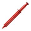 Spritzenkugelschreiber Transparent Rot Weiß-Rot Weiß | 1-farbiger Tampondruck | Seite 1 | 45 mm x 8 mm | Nicht verfügbar