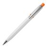 Kugelschreiber Semyr Chrome hardcolour Weiss-Orange | 1-farbiger Siebdruck | 180° vom Clip | 45 mm x 25 mm | Nicht verfügbar