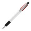 Kugelschreiber Semyr Grip Colour hardcolour Weiss-Rot / Weiß | 1-farbiger Siebdruck | 180° vom Clip | 36 mm x 25 mm | Nicht verfügbar
