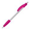 Kugelschreiber Cosmo Grip HC Weiss-Rosa | 1-farbiger Siebdruck | 90° vom Clip | 33 mm x 25 mm | Nicht verfügbar