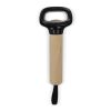 Flaschenöffner mit Holzgriff und Riemen schwarz | ohne Werbeanbringung | Nicht verfügbar | Nicht verfügbar | Nicht verfügbar