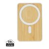 Zen 5000mAh 5W magnetische Bambus-Powerbank aus RCS rPlastik weiß | ohne Werbeanbringung | Nicht verfügbar | Nicht verfügbar