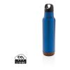Auslaufsichere Vakuum-Flasche mit Kork blau | ohne Werbeanbringung | Nicht verfügbar | Nicht verfügbar | Nicht verfügbar