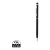 Schlanker Aluminiumkugelschreiber mit Stylus schwarz | ohne Werbeanbringung | Nicht verfügbar | Nicht verfügbar | Nicht verfügbar