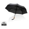 21" Impact AWARE™ RPET 190T Bambus-Schirm autom. open/close schwarz | ohne Werbeanbringung | Nicht verfügbar | Nicht verfügbar