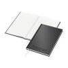 Notizbuch Note-Book RECYCLING Ecken spitz Naturpapier-Hardcover schwarz Schwarz | DIN A5 | ohne Werbeanbringung | Winkelkaro