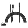 VINGA Baltimore Silikon-Multiladekabel, Type-C to 2x Type-C schwarz