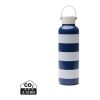 VINGA Lagoa Flasche aus RCS Stainless-Steel, 600ml marineblau-weiß | ohne Werbeanbringung | Nicht verfügbar | Nicht verfügbar