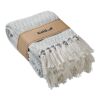 Decke recycelter Polycotton weiß/grau