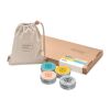 Veganes Reise-Körperpflege-Set "Elegance" im Baumwollbeutel holzfarben | ohne Werbeanbringung | Nicht verfügbar | Nicht verfügbar | Nicht verfügbar