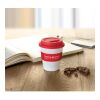 PP Becher mit Silikon-Deckel rot
