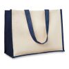 Jute/Canvas Shopper blau