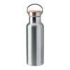 Doppelwandige Trinkflasche mit Bambus Deckel transparent grau | ohne Werbeanbringung | Nicht verfügbar | Nicht verfügbar | Nicht verfügbar