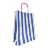 Gemusterte Papiertasche mit gedrehten Papierkordeln 25x11x32cm. | ohne Werbeanbringung | Stripes