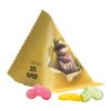 Tetraeder 15 g Trolli Fruchtgummi Standardformen weiß | ohne Werbeanbringung | Fahrrad | Folie 50% Papier