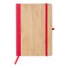 Notizbuch Dorita aus PU und Bambus Rot | ohne Werbeanbringung | Nicht verfügbar | Nicht verfügbar