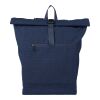 Rolltop-Rucksack Thaddeus aus recyceltem Poly-Baumwollgewebe (330 g/m²) Blau | ohne Werbeanbringung | Nicht verfügbar | Nicht verfügbar