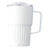 Recycelter Edelstahl-Reisebecher mit doppelter Wand (450 ml) von Calo Weiß | ohne Werbeanbringung | Nicht verfügbar | Nicht verfügbar