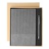 Recyceltes PU-Notizbuch (A5) und Kugelschreiber-Set Tarek Grau | ohne Werbeanbringung | Nicht verfügbar | Nicht verfügbar