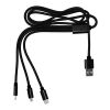 3-in-1 Ladekabel 'Belfast' aus Aluminium und Nylon Schwarz