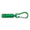Mini-Taschenlampe aus Aluminium mit Karabiner Grün