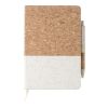 Cork-Line Notizbuch aus Kork und Leinen und Kugelschreiber aus Weizenstroh Braun | ohne Werbeanbringung | Nicht verfügbar | Nicht verfügbar