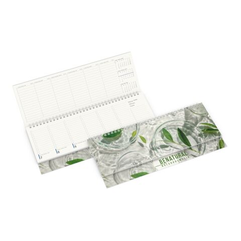 Tisch-Querkalender Compact Recycling Bunt-blau | Nicht verfügbar | 4C-Quality Digital | ohne Werbeanbringung | Naturkarton Recycling
